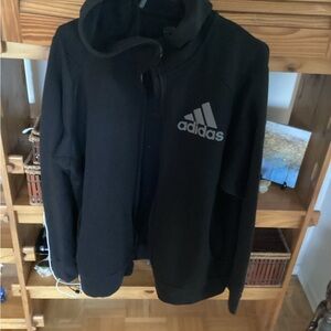 Adidas Black Full-Zip Fleece Hoodie